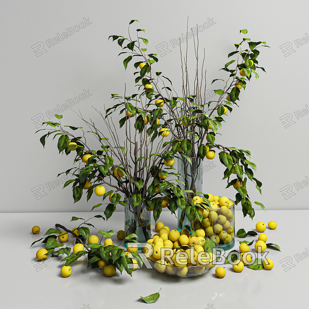 Modern Fruit Plate Vase Plant Potted Plant model