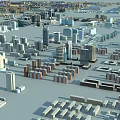 Detailed Urban City Model Featuring High Rise And Low Rise Buildings Layout