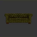 Classic Green Tufted Upholstered Sofa With Rolled Arms And Wooden Legs