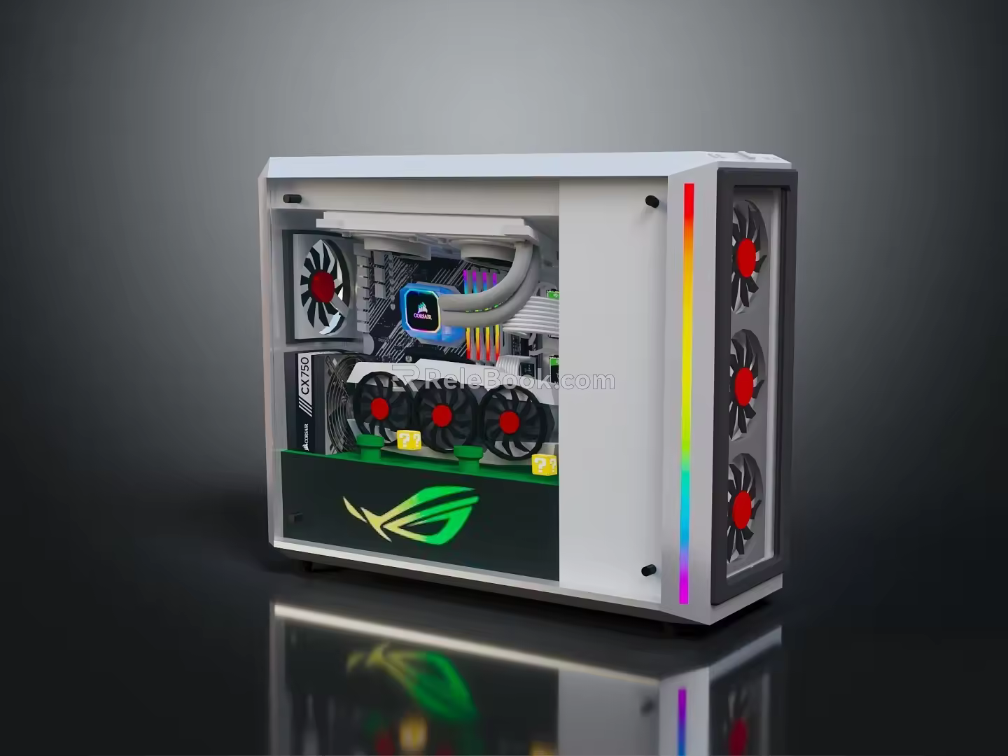 Modern computer host game host high-end host 3d model