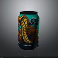 Vibrant Canned Beverage With Colorful Snake Design And ABV 5.5% Label