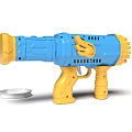 Blue And Yellow Electric Toy Bubble Gun With Accessory