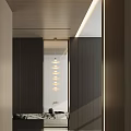 Italian Style Black Gold Log Light Luxury Zen Style Chinese Style Entrance Partition Hallway 3d model