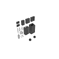 Black Modern Bathroom Accessories With Trash Bins Toilet Paper Holder And Signs