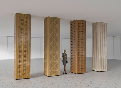 Sound-absorbing panel post 3d model