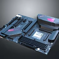 High Performance Gaming Motherboard with CPU Socket RAM Slots Heat Sink and RGB Lighting