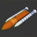 Orange Streamlined Missile Featuring White Tail Fins Striped Sections And Aerodynamic Design