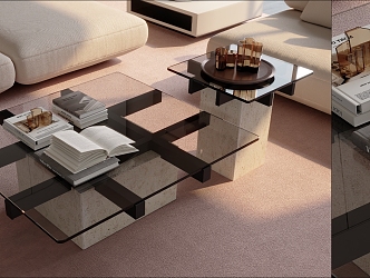 Modern glass coffee table 3d model