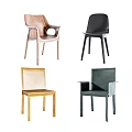 Modern Leisure Chairs With Four Different Designs And Various Colors 3d model