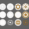 European-style lamp panel with carved plaster 3d model