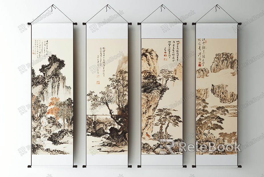 New Chinese Landscape Painting Decorative Painting model