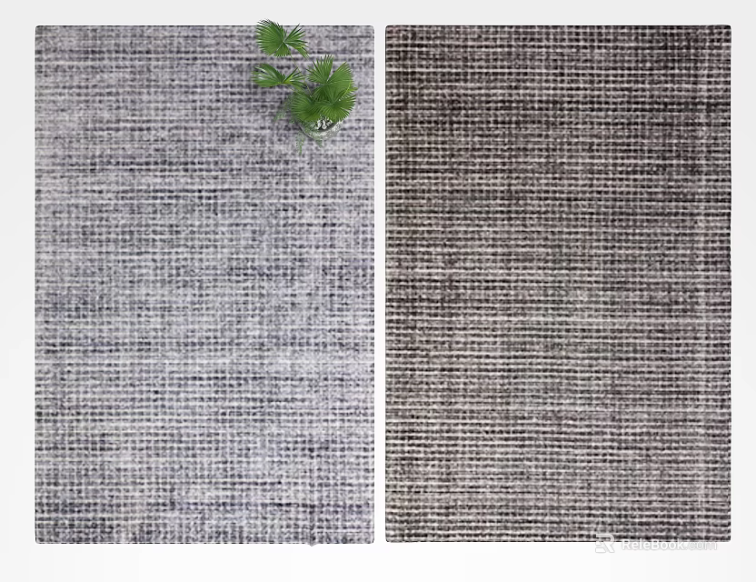 Modern Square Area Rug with Textured Weave Light and Dark Gray Home Decor 3d model 