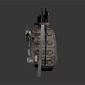 Detailed Industrial Brick Structure Featuring Circular Metal Ring Chimney And Framework