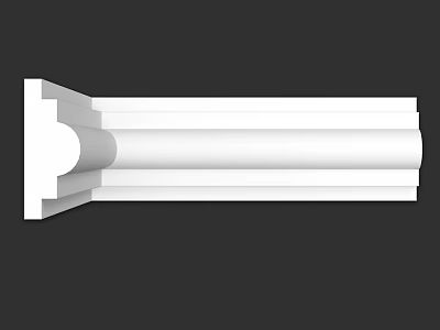 White Decorative Architectural Component With Multi Layered Structure And Smooth Edges 3d model