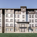 New Chinese-style Residential Building Multi-storey Residence 3d model