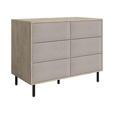 Modern Wooden Entryway Side Cabinet With Multiple Drawers And Black Legs 3d model