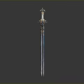 Elegant Ornate Decorative Sword With Blue Blade And Gold Embellished Hilt