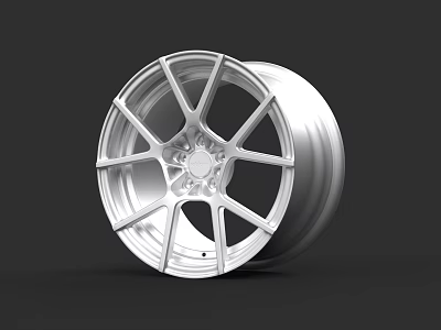 Car Wheel Rim Design With Modern Stylish Silver Alloy Spokes And Metallic Finish 3d model