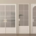 Modern White Double Doors With Glass Panes And Wooden Floor Interior Design