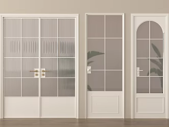 French Vintage Glass Door Glass Double Door Kitchen Door 3d model