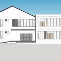 Modern Two Story House Exterior Design With White Facade And Large Windows
