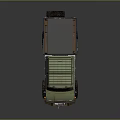 Green Off Road Vehicle With Roof Rack Large Tires And Open Cargo Bed