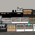 Modern Bread Display Rack Bread Refrigerated Container Bread Shelf Dessert Shop Shelf Bakery Kitchen Equipment 3d model