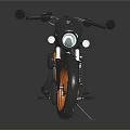 Black And Orange Cruiser Motorcycle With Modern Design Black Seat And Stylish Wheels