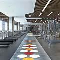 Modern Gym Interior With Treadmills Strength Training Equipment And Workout Space