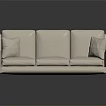 Modern White Sofa With Three Seat Design And Decorative Cushions For Living Room