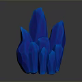 Blue Crystal Cluster Decorative Object With Sharp Edges And Glossy Surface 3d model