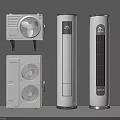 Modern Air Conditioner Fans With Sleek Design Including Wall Mounted And Tower Types 3d model