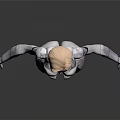 Futuristic Female Character in White Bodysuit with Mechanical Knee Parts 3D Model Design