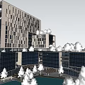 modern office building 3d model