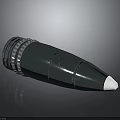 3D Rendered Weapon Bullet With Blue Metallic Body Silver Accents And White Tip