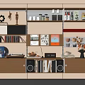 Middle Ancient Modern Bookshelf Middle Ancient Track Bookshelf Decorative Rack Storage Rack Book Ornaments 3d model