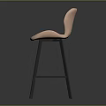 Modern Pink Quilted Bar Stool With Black Metal Legs And Sleek Design