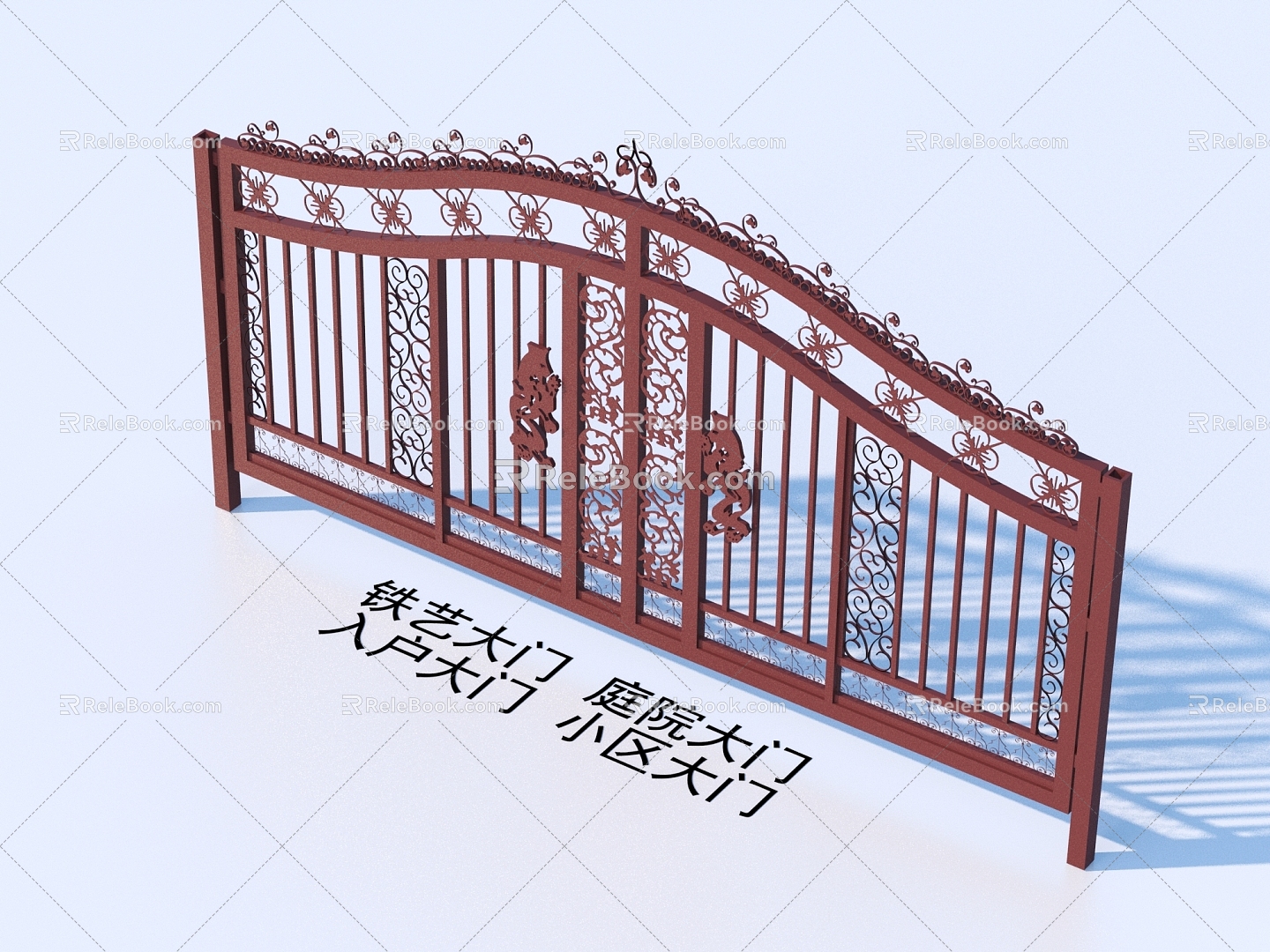 Wrought Iron Gate Courtyard Gate Entrance Gate Community Gate 3d model