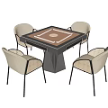 Modern Mahjong Table and Chair Mahjong Table and Chair Combination 3d model
