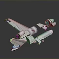 Detailed 3D Model of Futuristic Aircraft With Wings Engines and Fuselage Components