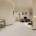 Modern Bridal Shop Interior With Curved Arches Bridal Display Area And Seating