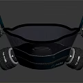 Blue Fire Safety Gas Mask With Transparent Face Shield Green Indicator Lights And Filter Canisters