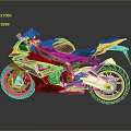 Sport Motorcycle Blue And Silver Sleek Aerodynamic Body Alloy Wheels And Sporty Seat Design