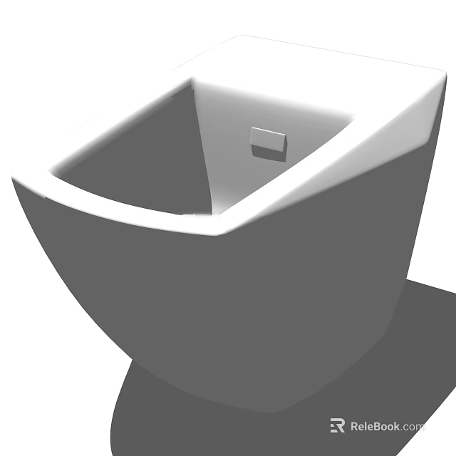 Modern Free Standing White Washbasin With Sleek Smooth Surface Design 3d model