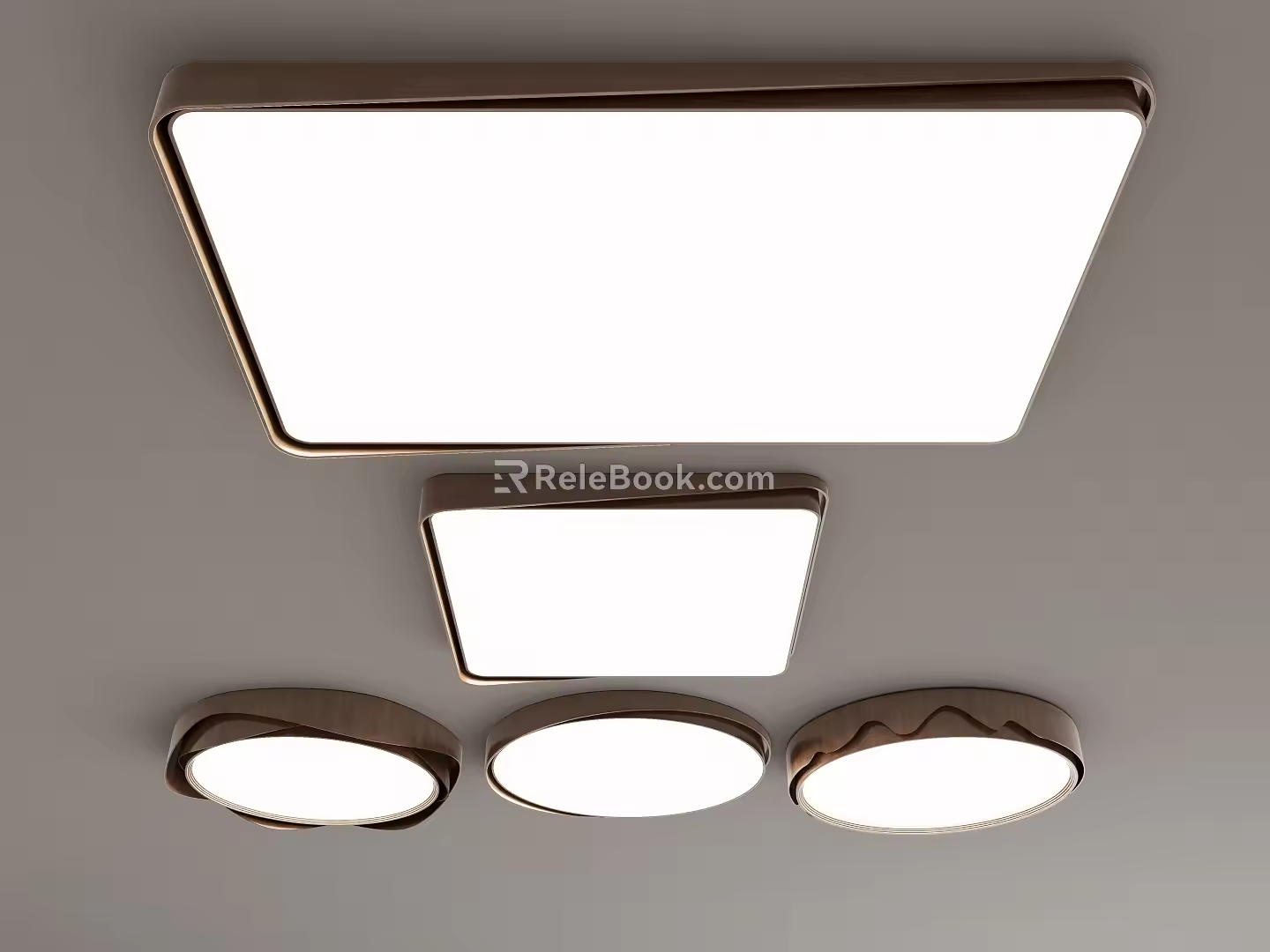 ceiling lamp walnut ceiling lamp 3d model