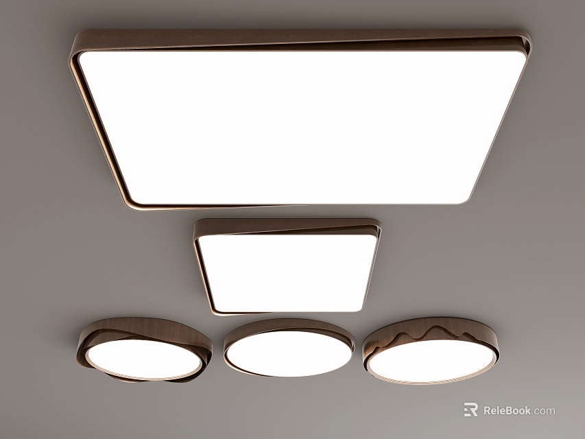 Variety Of Ceiling Lights In Different Shapes 3d model 