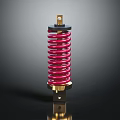 Red Coil Shock Absorber with Golden Top and Bottom Connectors as Professional Hardware Tool