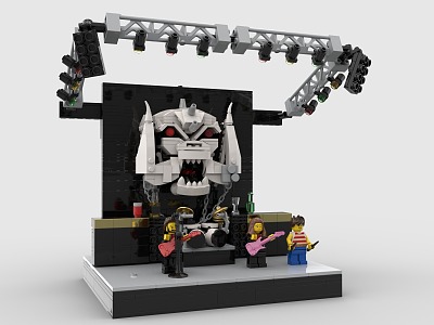 LEGO toy blocks rock stage rock band live 3d model