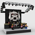 LEGO toy blocks rock stage rock band live 3d model