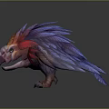 3D Rendered Fantasy Creature With Colorful Feathers Sharp Claws And Large Beak